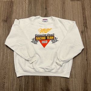 Vintage 90s Miller MGD Racing Crew Crewneck Sweatshirt Size 2XL
